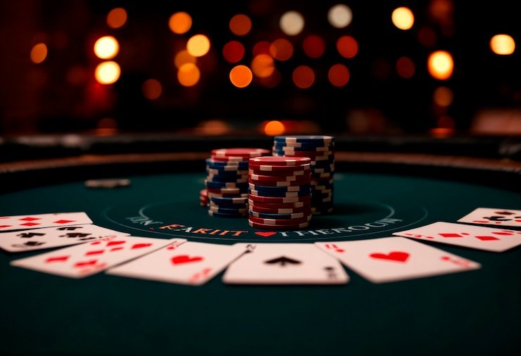 Panel kontrol Infinite Blackjack dengan opsi Hit, Stand, Double Down